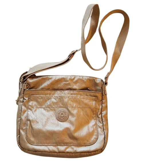 Kipling Golden Metallic Crossbody Shoulder Bag - Picture 1 of 8